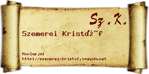 Szemerei Kristóf névjegykártya
